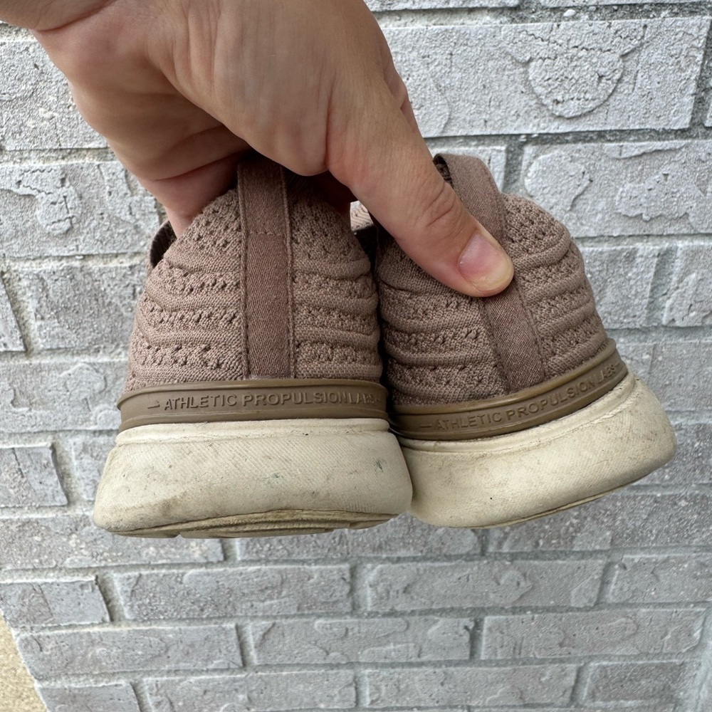 APL Taupe Knit Sneakers with Teal Logo - Picture 5 of 7
